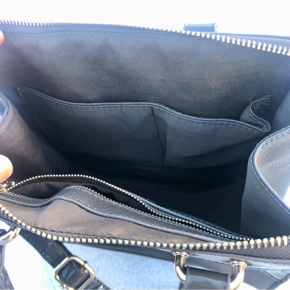 Bebe Crossbody bag Purse Tote Gray Patent Glossy - Picture 9 of 9